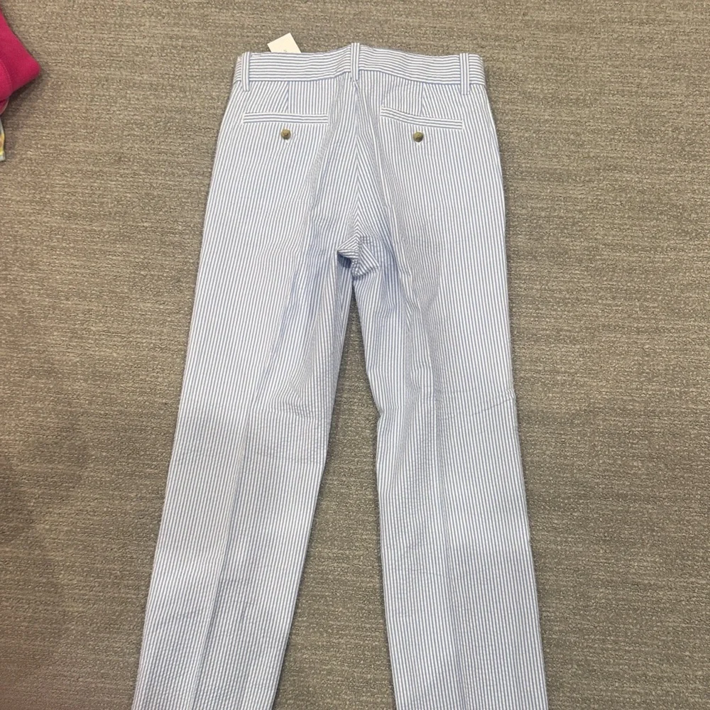NWT Kids seersucker Blue and White Striped Pants - Picture 2 of 3